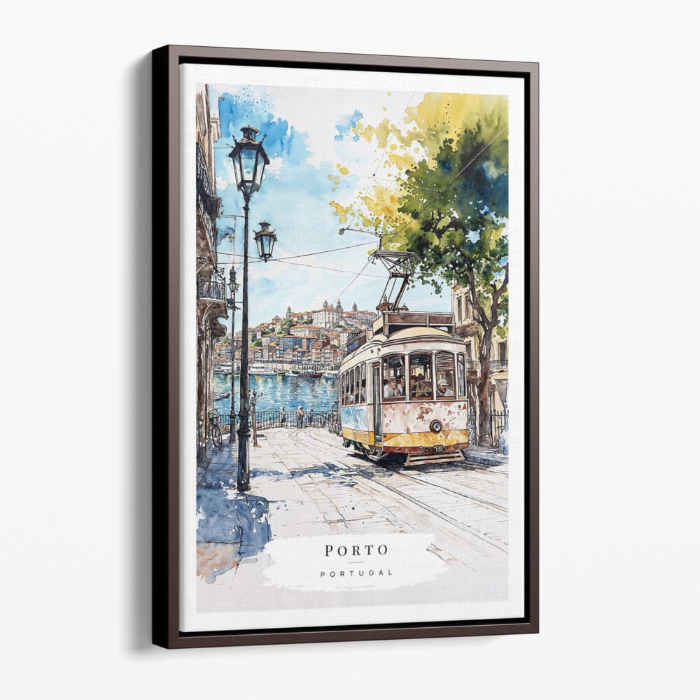 00 - Framed Porto 1 - Watercolor Canvas Print - Portrait - Main.jpg