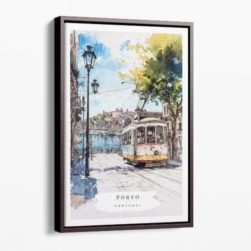 00 - Framed Porto 1 - Watercolor Canvas Print - Portrait - Main.jpg