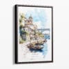 00 - Framed Porto 2 - Watercolor Canvas Print - Portrait - Main.jpg