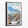 00 - Framed Reykjavik Watercolor Canvas Print - Portrait - Main.jpg