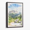 00 - Framed Rocky Mountains National Park Watercolor Canvas Print - Portrait - Main.jpg