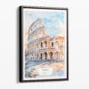 00 - Framed Rome Colosseum Watercolor Canvas Print - Portrait - Main.jpg