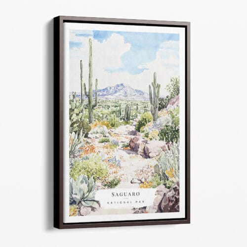 00 - Framed Saguaro National Park Watercolor Canvas Print - Portrait - Main.jpg