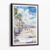 00 - Framed Santa Monica Watercolor Canvas Print - Portrait - Main.jpg