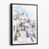00 - Framed Santorini Blue Dome - Watercolor Canvas Print - Portrait - Main.jpg