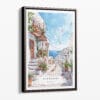 00 - Framed Santorini - Watercolor Canvas Print - Portrait - Main.jpg