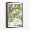 00 - Framed Savannah Georgia Watercolor Canvas Print - Portrait - Main.jpg
