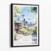 00 - Framed Seattle - Space Needle - Watercolor Canvas Print - Portrait - Main.jpg