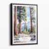 00 - Framed Sequoia California Watercolor Canvas Print - Portrait - Main.jpg