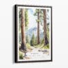 00 - Framed Sequoia National Park Watercolor Canvas Print - Portrait - Main.jpg