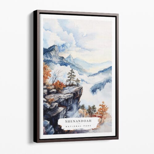 00 - Framed Shenandoah national park Watercolor Canvas Print - Portrait - Main.jpg