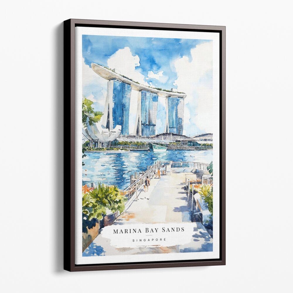 00 - Framed Singapore Watercolor Canvas Print - Portrait - Main.jpg