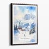 00 - Framed Skiing in Grindelwald Watercolor Canvas Print - Portrait - Main.jpg