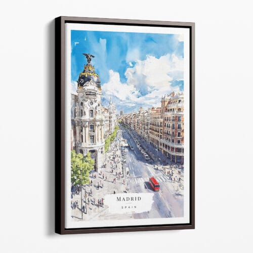 00 - Framed Spain Madrid Watercolor Canvas Print - Portrait - Main.jpg