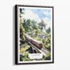 00 - Framed Sri Lanka Train Watercolor Canvas Print - Portrait - Main.jpg