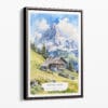 00 - Framed Swiss Alps Watercolor Canvas Print - Portrait - Main.jpg