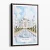 00 - Framed Taj Mahal Watercolor Canvas Print - Portrait - Main.jpg