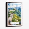 00 - Framed The Great Wall of China Watercolor Canvas Print - Portrait - Main.jpg