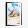 00 - Framed The Pyramids of Giza Watercolor Canvas Print - Portrait - Main.jpg