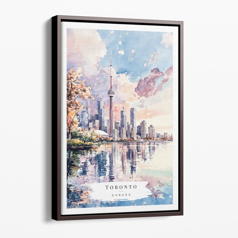 00 - Framed Toronto - Watercolor Canvas Print - Portrait - Main.jpg