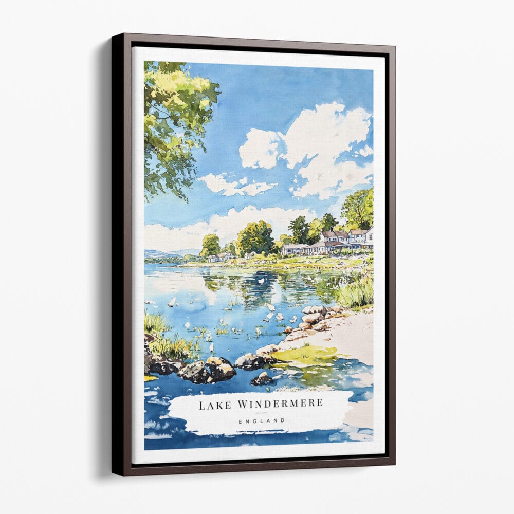 00 - Framed UK - Lake Windermere - Watercolor 2 Canvas Print - Portrait - Main.jpg