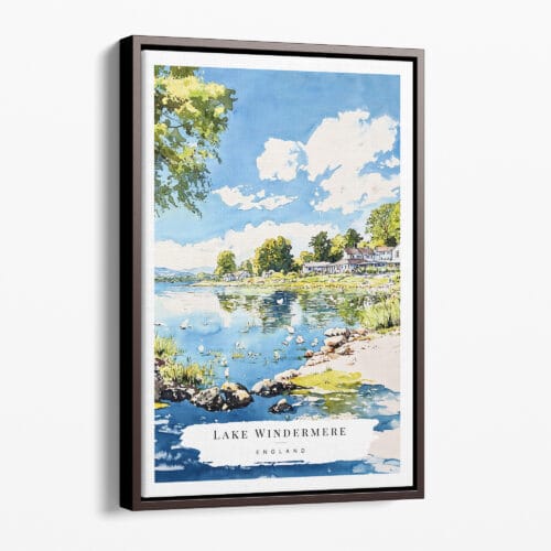 00 - Framed UK - Lake Windermere - Watercolor 2 Canvas Print - Portrait - Main.jpg