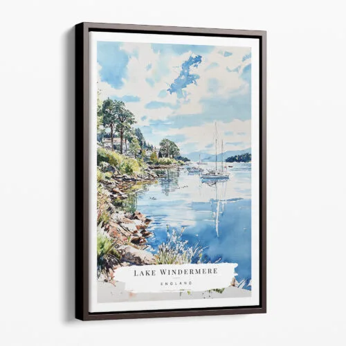 00 - Framed UK - Lake Windermere - Watercolor 3 Canvas Print - Portrait - Main.jpg