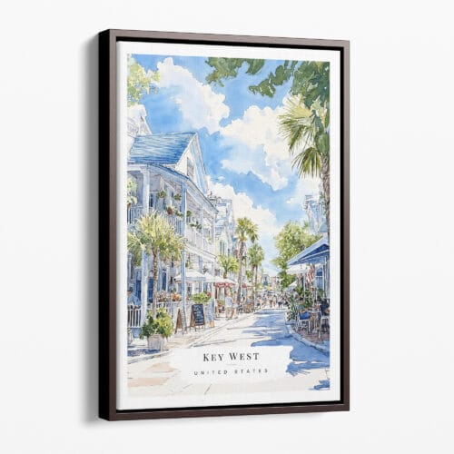 00 - Framed US - Key West Florida - Watercolor 1 Canvas Print - Portrait - Main.jpg