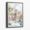 00 - Framed Venice Canal - Watercolor Canvas Print - Portrait - Main.jpg