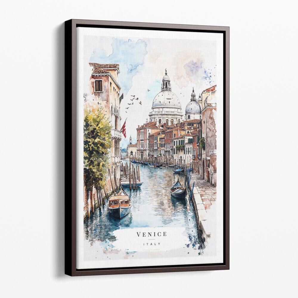 00 - Framed Venice - Watercolor Canvas Print - Portrait - Main.jpg