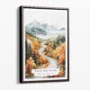 00 - Framed White Mountains New Hampshire Watercolor Canvas Print - Portrait - Main.jpg