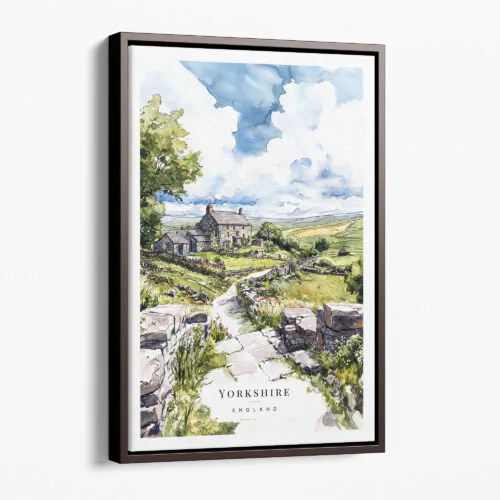 00 - Framed Yorkshire England Watercolor 1 Canvas Print - Portrait - Main.jpg