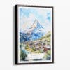 00 - Framed Zermatt Watercolor Canvas Print - Portrait - Main.jpg