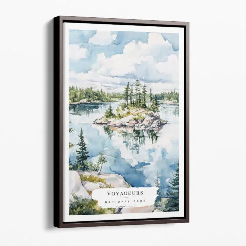 00 - Framed voyageurs national park Watercolor Canvas Print - Portrait - Main.jpg
