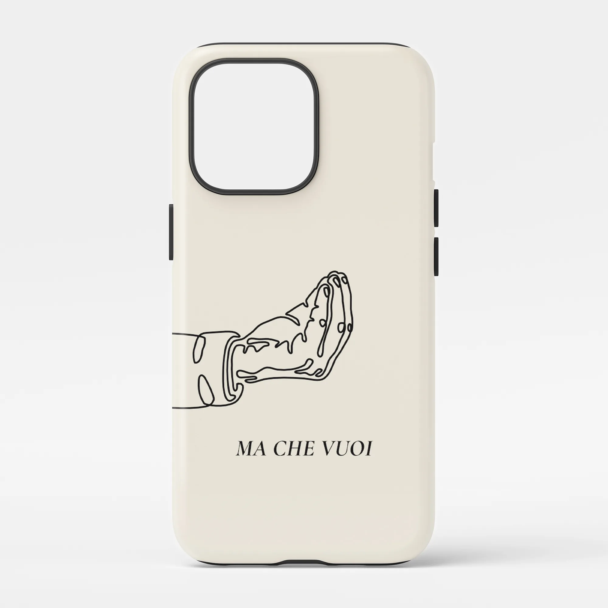 Minimalist Italian Phone Case with iconic Italian Hand Gesture as One Line Art - For iPhone and Samsung