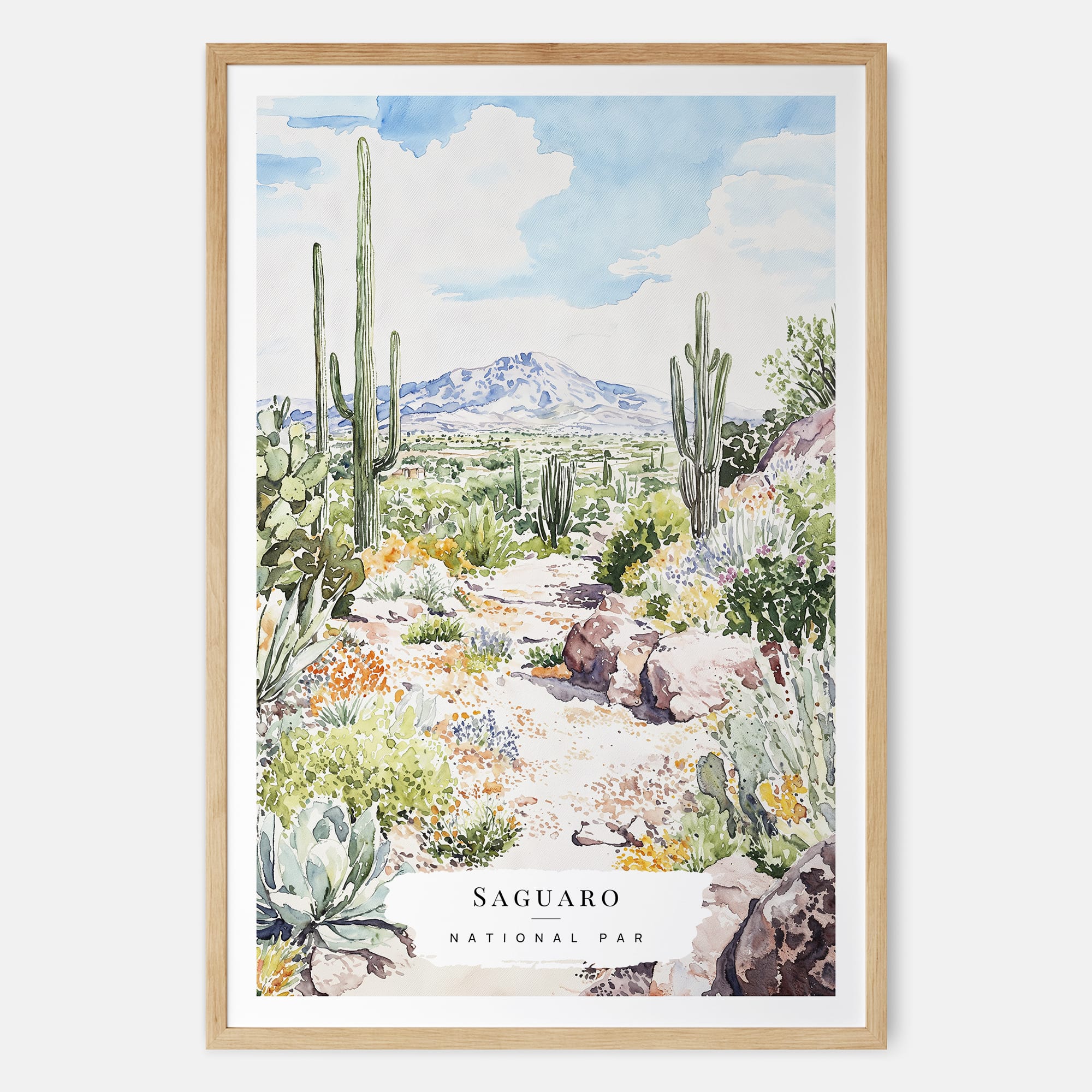 Saguaro National Park Watercolor Art Print