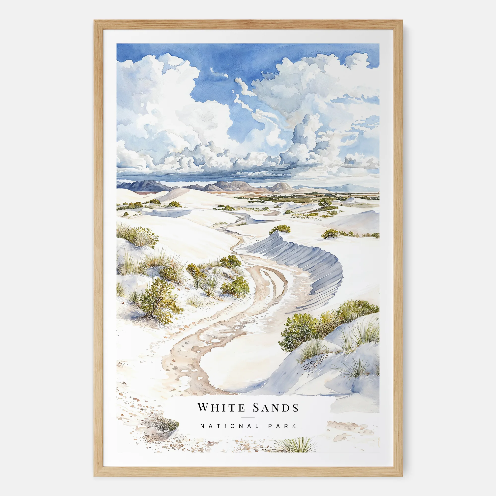 White Sands National Park Watercolor Art Print
