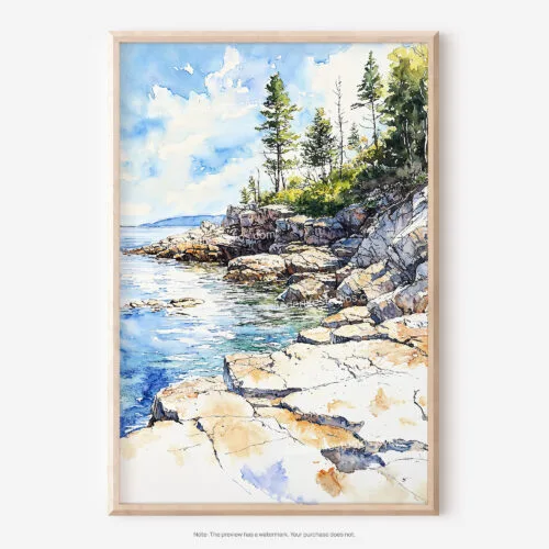 01 - Acadia National Park Watercolor Art - Digital Downloads - Main.jpg