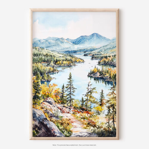 01 - Adirondack Mountains Watercolor Art - Digital Downloads - Main.jpg
