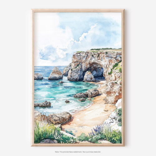 01 - Algarve Portugal Watercolor Art - Digital Downloads - Main.jpg
