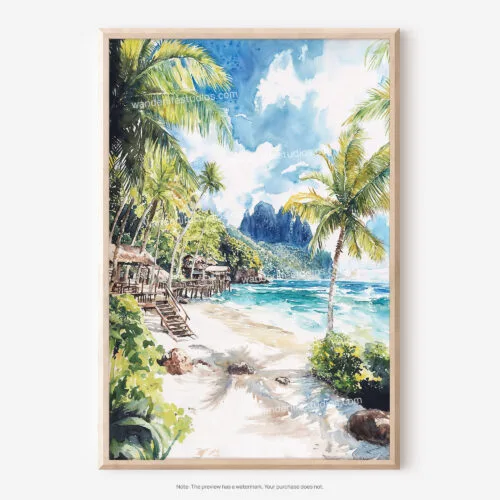 01 - American Samoa National Park Watercolor Art - Digital Downloads - Main.jpg