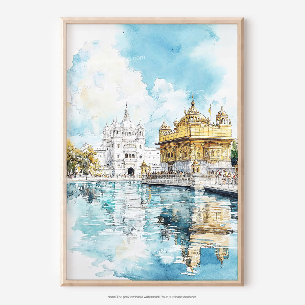 01 - Amritsar Golden Temple Painting Art - Digital Downloads - Main.jpg