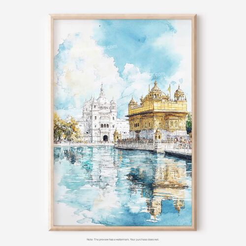 01 - Amritsar Golden Temple Painting Art - Digital Downloads - Main.jpg