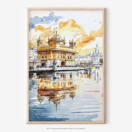 01 - Amritsar Golden Temple Watercolor Art - Digital Downloads - Main.jpg