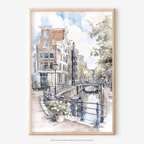 01 - Amsterdam Watercolor 1 Art - Digital Downloads - Main.jpg