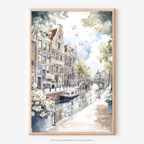 01 - Amsterdam Watercolor 2 Art - Digital Downloads - Main.jpg
