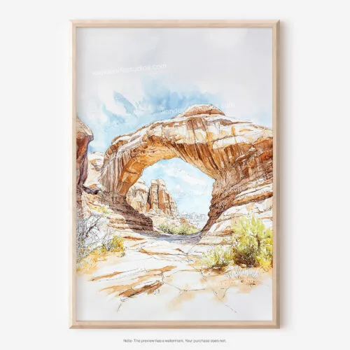 01 - Arches National Park Watercolor Art - Digital Downloads - Main.jpg
