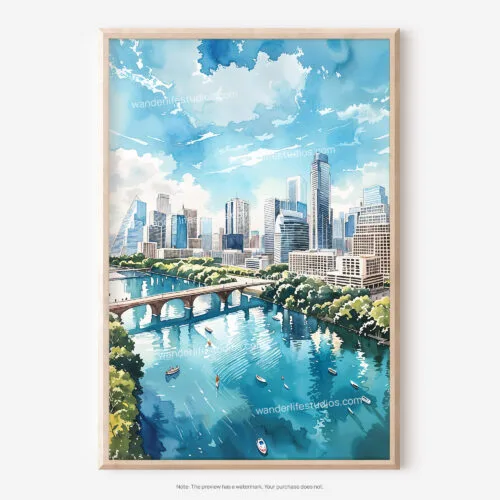 01 - Austin Texas Watercolor Art - Digital Downloads - Main.jpg