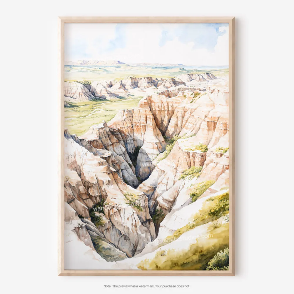 01 - Badlands Watercolor Art - Digital Downloads - Main.jpg