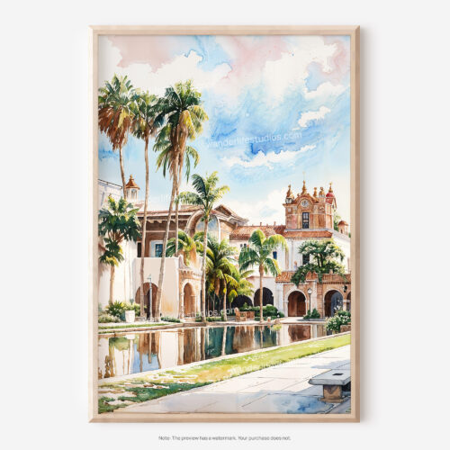 01 - Balboa Park Watercolor Art - Digital Downloads - Main.jpg